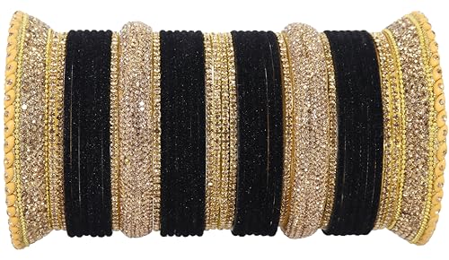 Golden Zircon Stone Bridal Chuda Set Wedding Bangles Pack of 80